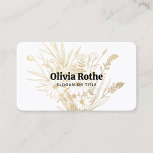 Gold Wildflowers Business Card