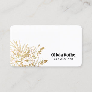Gold Wildflowers Business Card