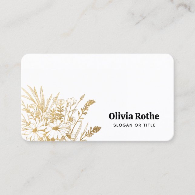 Gold Wildflowers Business Card (Front)