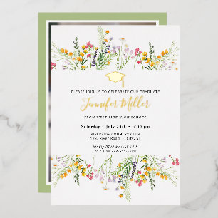 Gold Wildflowers Graduation photo on back