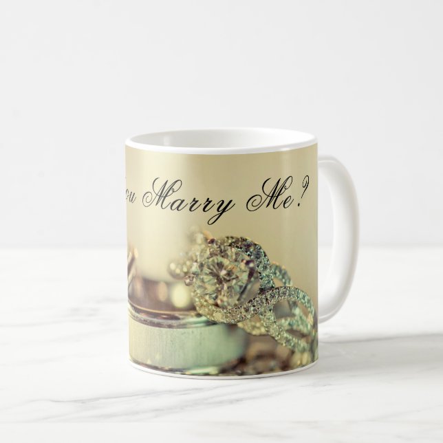 Gold Will You Marry Me Proposal Script Elegant Coffee Mug (Front Right)