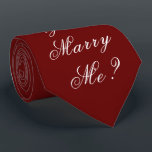 Gold Will You Marry Me Proposal Script Elegant Red Tie<br><div class="desc">Gorgeous and elegant “Will You Marry Me?” Red neck tie. Throw a proposal party! How fun would that be? Wear this tie and see how long it is before she realises what the message is. Such a great memory to make. This will positively make your proposal a truly memorable and...</div>