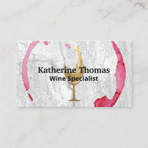 Gold Wine Splash Logo   Wine Stain Slate Backgroun Business Card