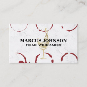 Gold Wine Splash   Marble   Wine Stains Business Card