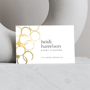 Gold Wine Stains Party Planner Business Card