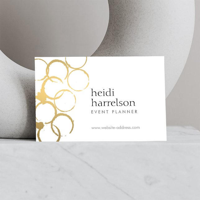 Gold Wine Stains Party Planner Business Card (Creator Uploaded)