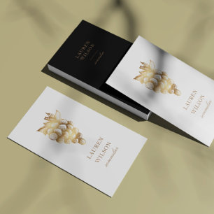 Gold Winery Winemaker Sommelier Elegant Business Card