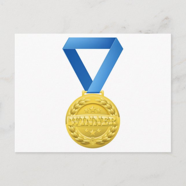 gold winners medal postcard (Front)