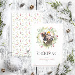 Gold Winter Greenery Wreath Merry Christmas Photo  Holiday Card<br><div class="desc">Looking for a beautiful, simple, and elegant holiday card? Look no further than our Gold Winter Greenery Wreath Merry Christmas Photo Holiday Card! This stunning card features a loose wreath arrangement of festive watercolor winter berry botanicals, surrounding your photo. 'Merry Christmas' is written in a popular hand lettered calligraphy and...</div>