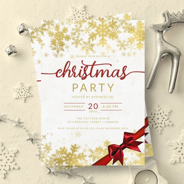 Gold Winter Wonder Company Christmas  Invitation (Gold Winter Wonder Company Christmas Invitation)