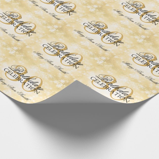 Gold Winter Wonderland 30th Birthday Party Wrapping Paper (Corner)