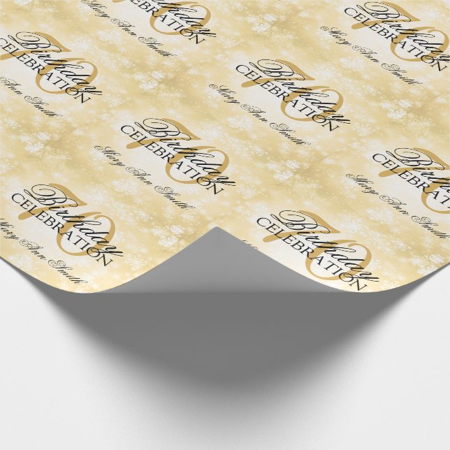 Gold Winter Wonderland 70th Birthday Party Wrapping Paper (Corner)