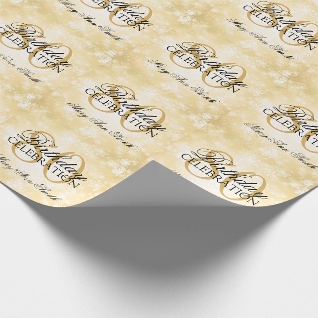 Gold Winter Wonderland 80th Birthday Party Wrapping Paper (Corner)