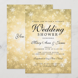 Gold Winter Wonderland Couple's Wedding Shower Invitation