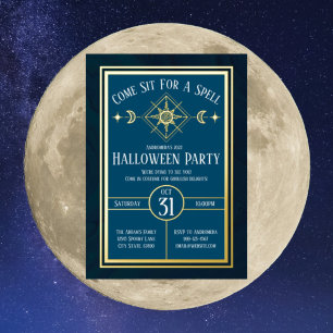 Gold Witchy Mystic Tarot Sun & Moon Halloween