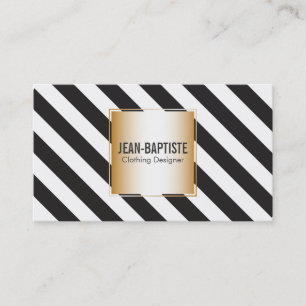 Gold with B&W Stripes Business Card