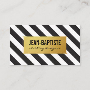 Gold with B&W Stripes Business Card