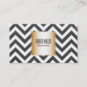 Gold with Chevron Pattern Contemporary Business Card