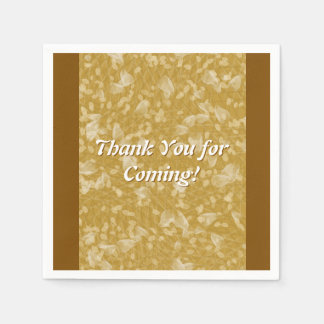 Gold with Flower Petals Paper Napkin
