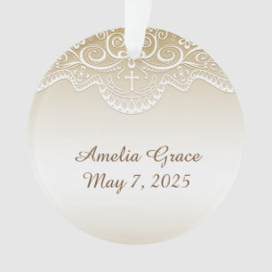 Gold with Lace, Cross, Religious Ornament