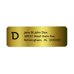 Gold With Monogram Address Labels