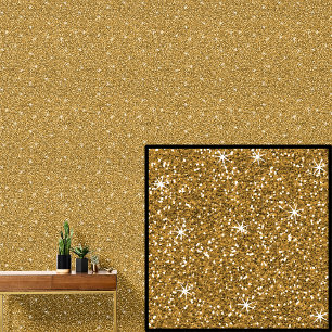 Gold with Sparkle Stars Wallpaper