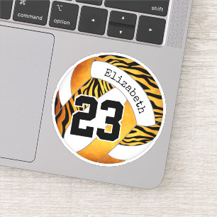 gold with zebra pattern personalised volleyball