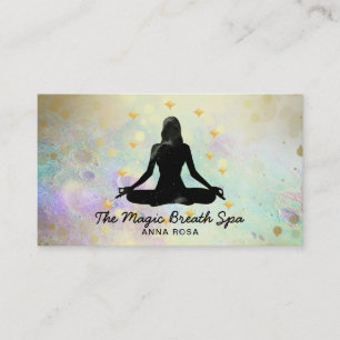*~ Gold Woman Glitter Meditation  Mindfulness Yoga Business Card