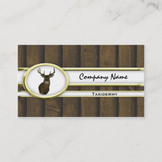 Gold Wood Deer Taxidermy Business Cards