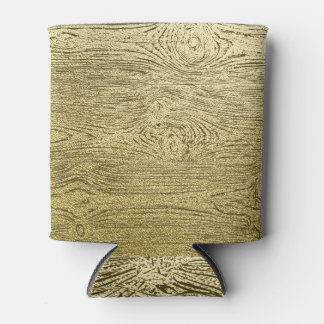 Gold Wood Glitter Texture Background Can Cooler