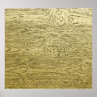 Gold Wood Glitter Texture Background Poster