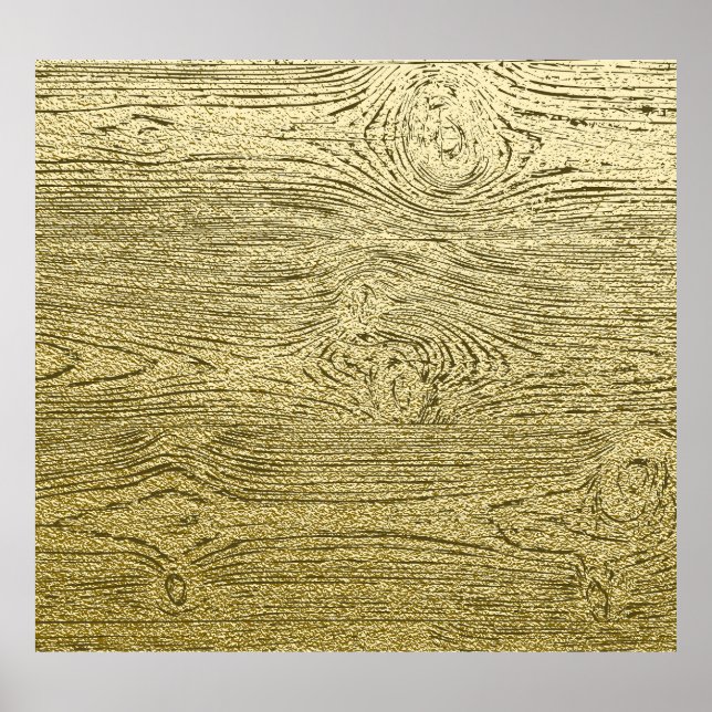 Gold Wood Glitter Texture Background Poster (Front)