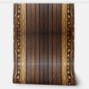 Gold Wood Popular Art Lamperia Collection Wallpaper