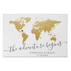 Gold World Map Destination Guest Book Alternative