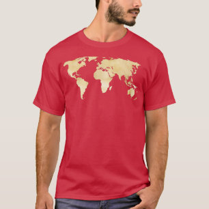 Gold World Map T-Shirt