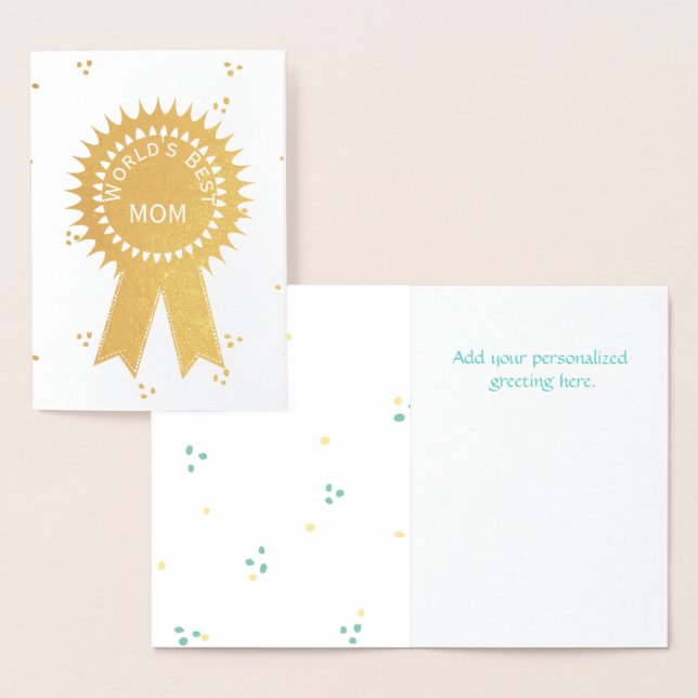Gold Worlds Best Mum Ribbon Card (Display)