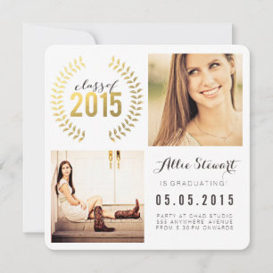 Gold Wreath Class of 2015 Graduate Photo Cards
