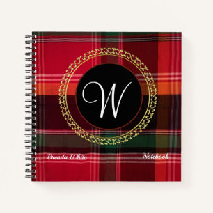Gold Wreath Madras Personalise Monogram Decorative Notebook
