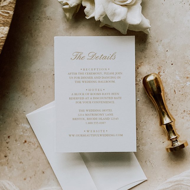 Gold Wreath Monogram Elegant Wedding Enclosure Card (Creator Uploaded)