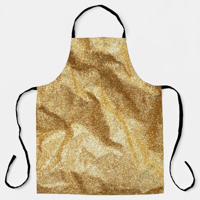 Gold wrinkled paper texture abstract background.go apron (Front)
