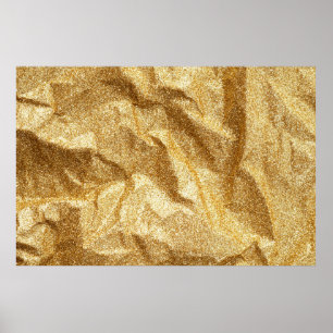 Gold wrinkled paper texture abstract background.go poster