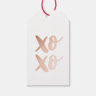 Gold XO XO. Valentines day hugs and kisses. Modern Gift Tags