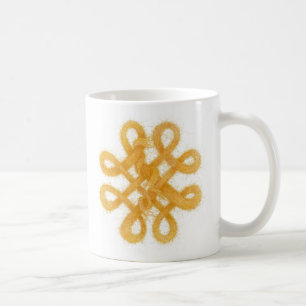 GOLD YARN CELTIC KNOT White Mug