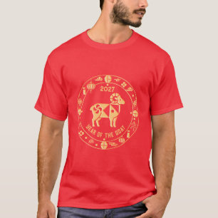 Gold Year of the Goat 2027 T-Shirt