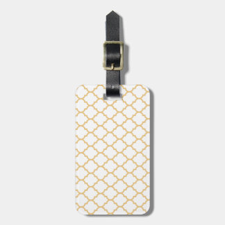 Gold-Yellow and White Quatrefoil Luggage Tag