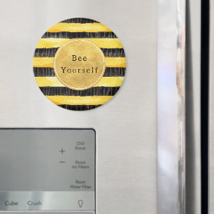 Gold Yellow Black Bee Stripes Magnet