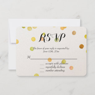 Gold Yellow Confetti Dots RSVP