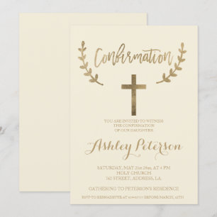 Gold yellow elegant typography confirmation invitation