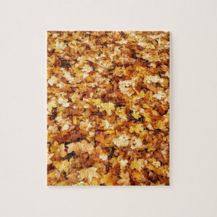 Gold yellow fall maple leaves jigsaw puzzle