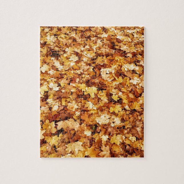 Gold yellow fall maple leaves jigsaw puzzle (Vertical)